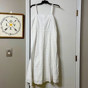 Gap squareneck midi sz. 12 white linen dress - Perfect Rehearsal Dinner dress